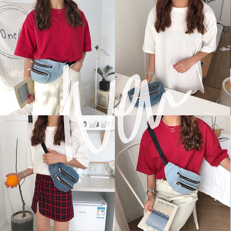 Fashion washed denim belt bag - Image 4